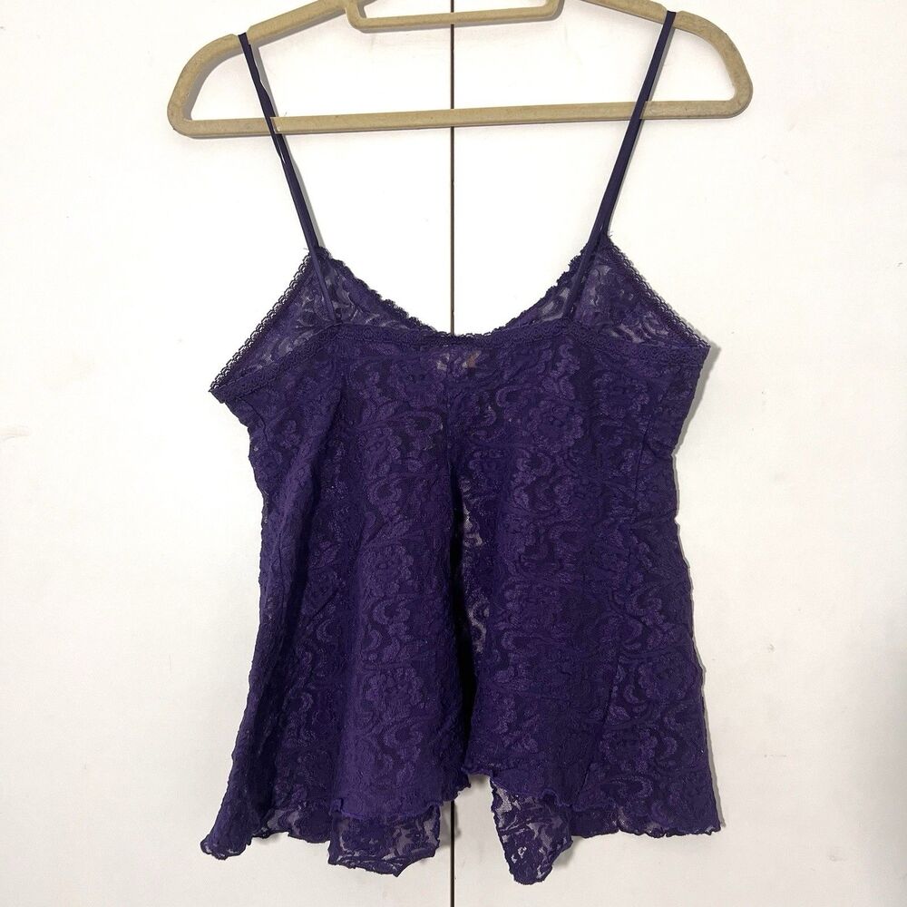 Vintage Sears Babydoll Camisole‎ Womens S Purple Lace Negligee Ethereal Fairy - Picture 2 of 7